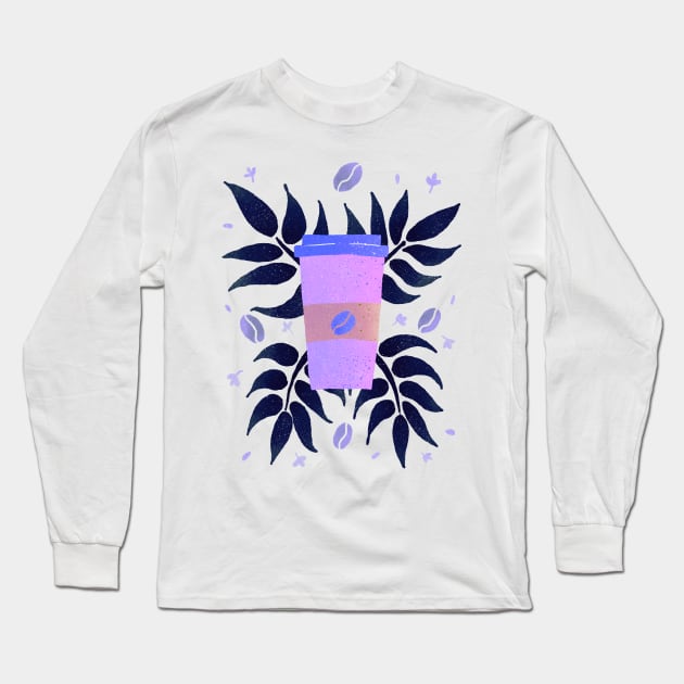 Purple tropical coffee Long Sleeve T-Shirt by Home Cyn Home 